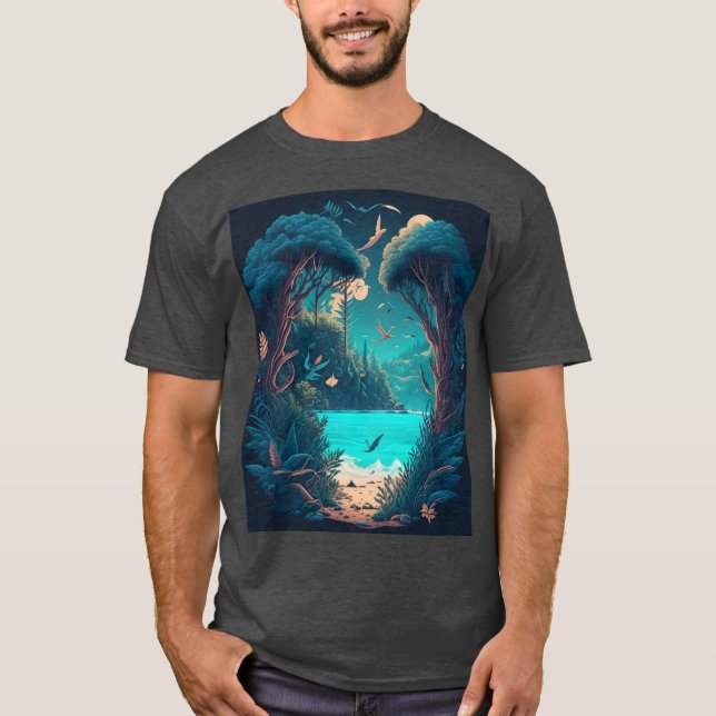 Camiseta Serene Lake in a Dreamy Forest (Anverso)