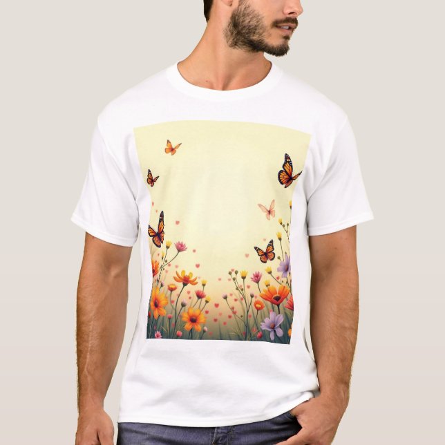 Camiseta Serene Meadow Bliss T-Shirt Design (Anverso)
