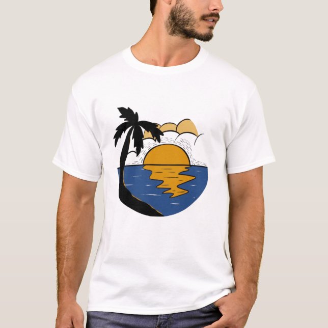 Camiseta Serene Nature Escape T-Shirt – Sun, Tree & River M (Anverso)
