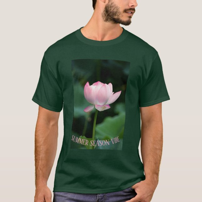 Camiseta Serene Pink Lotus Flower Summer Season Personaliza (Anverso)