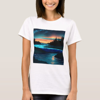 Camiseta Serene Riverscape Minimalista