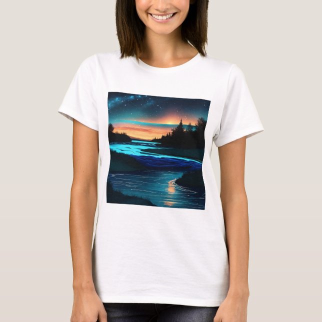 Camiseta Serene Riverscape Minimalista (Anverso)
