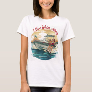 Camiseta Serene Sailing: Dos mujeres disfrutando del agua