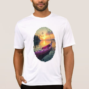 Camiseta Serene Sunset Kayak: Un momento de pesca tranquila