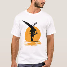 Serene Sunset Rowing: Silhouette Minimalista Oarsm
