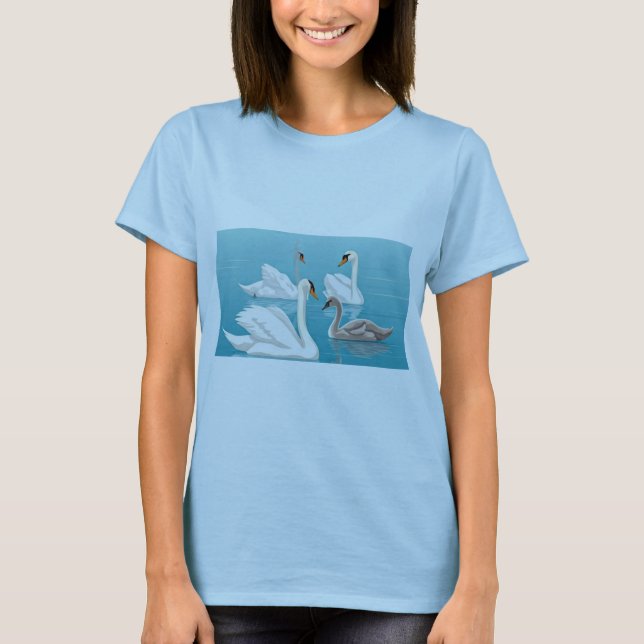 Camiseta Serene Swans: Armonía familiar (Anverso)