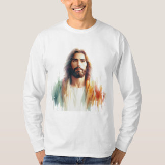 Camiseta Serene Watercolor Jesus Christ Portrait – Spiritua