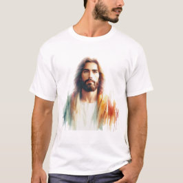 Camiseta Serene Watercolor Jesus Christ Portrait – Spiritua