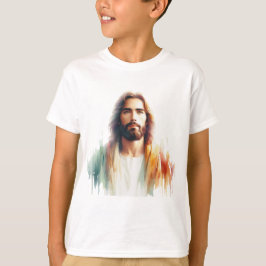 Camiseta Serene Watercolor Jesus Christ Portrait – Spiritua
