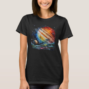 Camiseta Serene Watercolor Júpiter y Moons Artistic Tee S