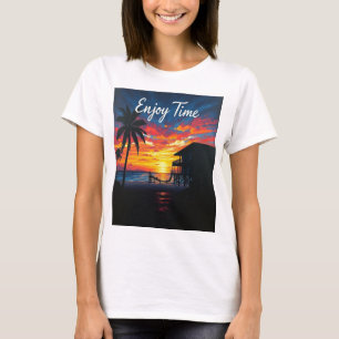 Camiseta Serenidad con el atardecer: Disfrute del tiempo en