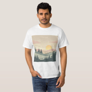 Camiseta Serenidad de la Hora Dorada – Paisaje Mínimo Paste