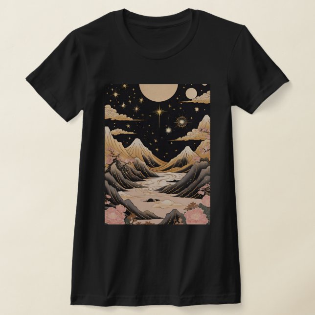 Camiseta Serenidad de montaña iluminada por luna (Distribución)