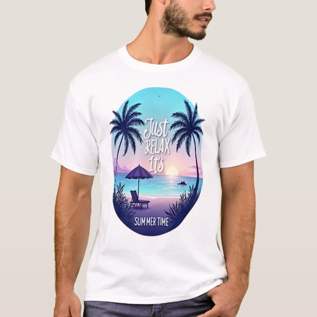 Camiseta Serenidad de verano: Relájate, es hora de verano"  (Anverso)