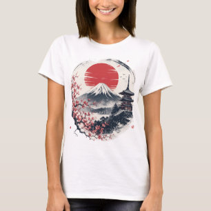 Camiseta Serenidad del atardecer en el Monte Fuji – Arte de