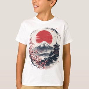 Camiseta Serenidad del atardecer en el Monte Fuji – Arte de