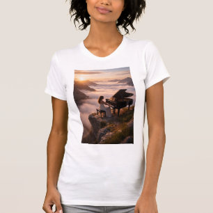 Camiseta Serenidad del Piano en el Paisaje Montañoso