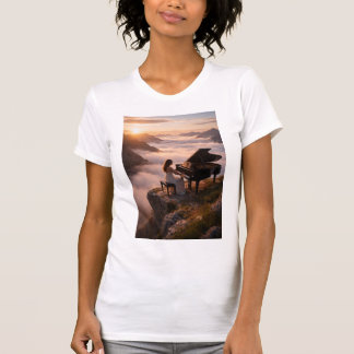 Camiseta Serenidad del Piano en el Paisaje Montañoso