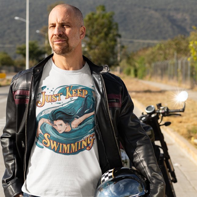 Camiseta Serenidad en movimiento: Sólo siga nadando (Subido por el creador)