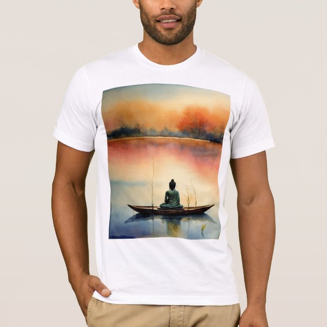 Camiseta Serenidad Zen: Delicada flor de Buda y agua discíp (Anverso)