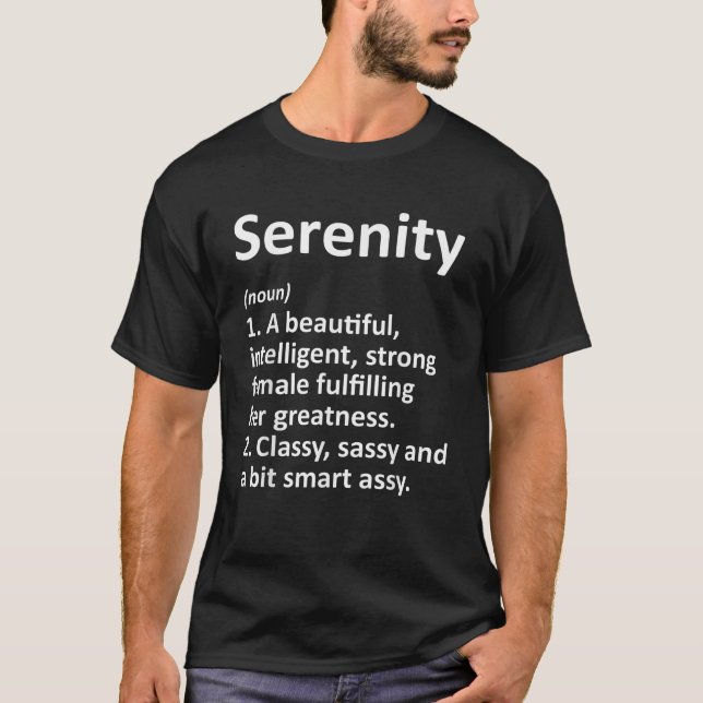 Camiseta SERENITY Definición Nombre personalizado Gracioso  (Anverso)