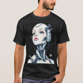 Camiseta Serenity in Chrome: A Syd Mead-Inspired Portrait