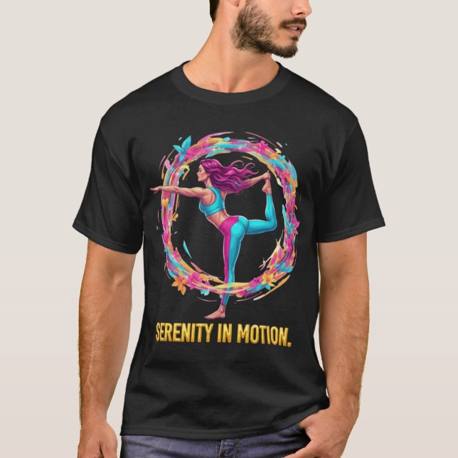 Camiseta Serenity In Motion Bold Pop Art Yoga Dancer Pose F (Anverso)