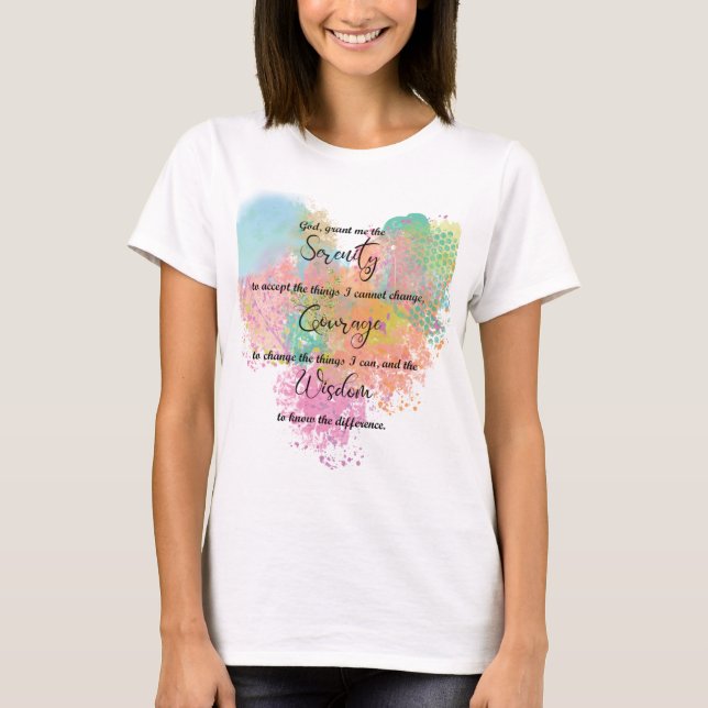 Camiseta Serenity Prayer Watercolor (Anverso)