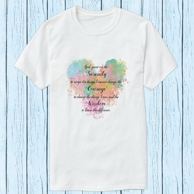 Camiseta Serenity Prayer Watercolor T-Shirt (Subido por el creador)