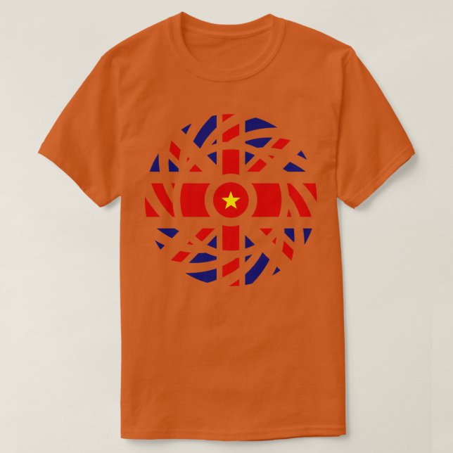 Camiseta Seri de la bandera patriota multinacional de Vietn (Diseño del anverso)