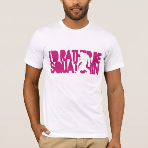 Camiseta Sería bastante silueta rosada y blanca de