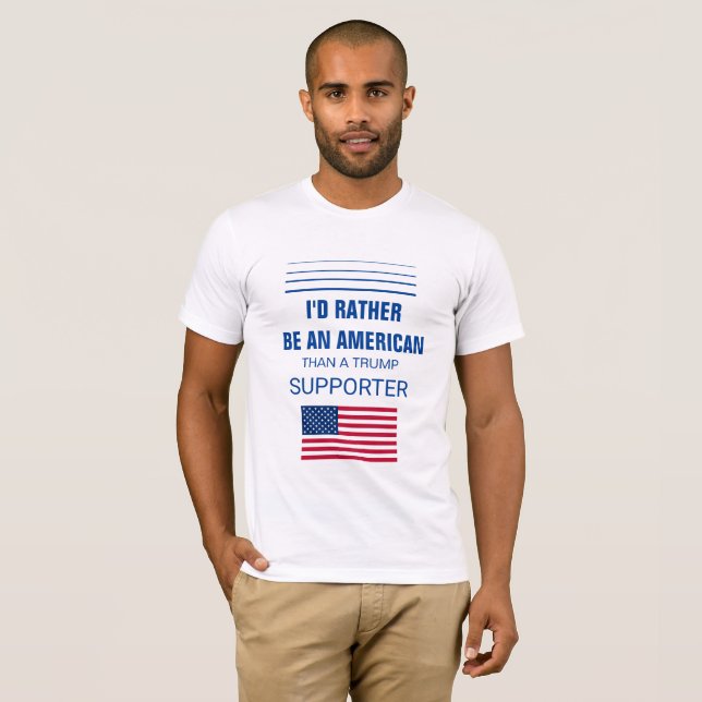 Camiseta Sería bastante un americano que un partidario del (Anverso completo)