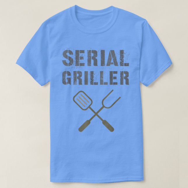 Camiseta SERIAL GRILLER Funny Grilling BBBQ Grill Patio Sum (Diseño del anverso)