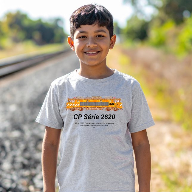 Camiseta Serie 2620 Locomotora Eléctrica. Nez-Casse Loco (CP Serie 2620 Electric Locomotive. Nez-Casse Locomotive. Boy Basic T-Shirt)