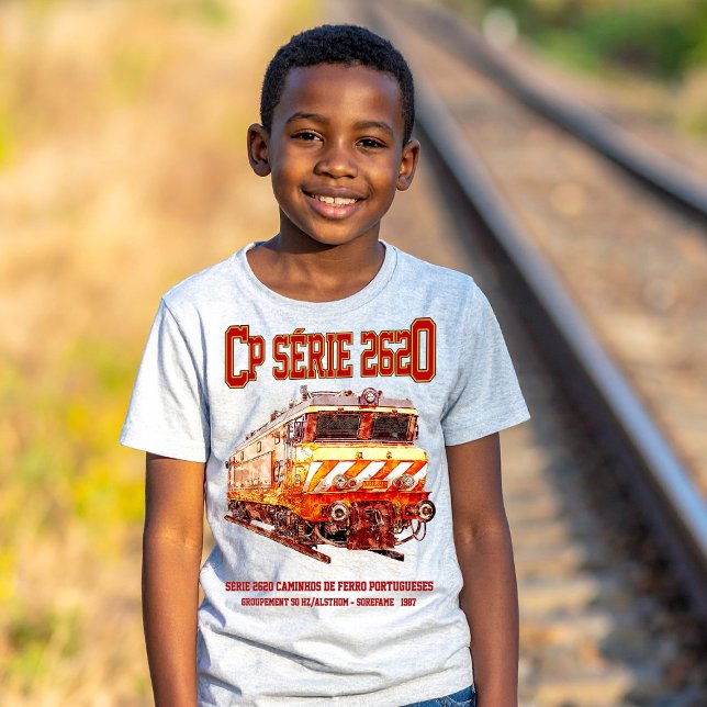 Camiseta Serie 2620 Locomotora Eléctrica. Nez-Casse Loco (CP Serie 2620 Electric Locomotive. Nez-Casse Train. Boy Basic T-Shirt)