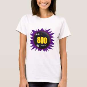 Camiseta Serie 800 de Bolos, Gráficos de Bola de Boliche,