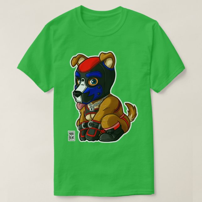 CAMISETA SERIE DE BARZOO DE MÁSCARA ROJA AZUL DE PUPPY (Diseño del anverso)