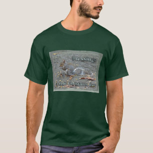 Camiseta Serie de bendiciones de Navidad de la ardilla gris