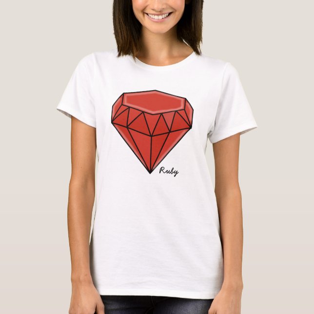 Camiseta Serie grande de Birthstone - rubí (Anverso)