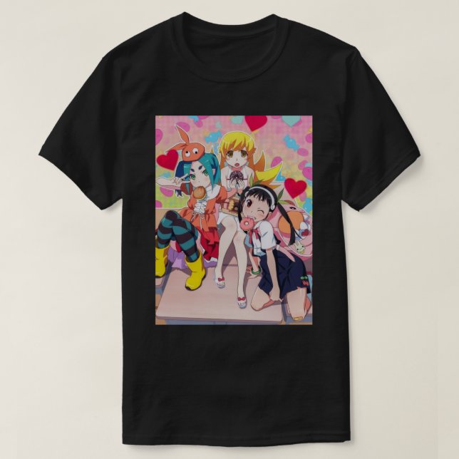 Camiseta Serie Monogatari - Shinobu, OtAhora _amp_ Mayoi (Diseño del anverso)