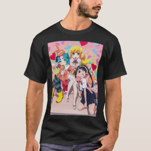 Camiseta Serie Monogatari - Shinobu, OtAhora _amp_ Mayoi