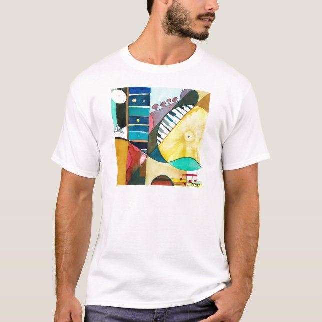 Camiseta Serie musical - pistas de la guitarra (Anverso)
