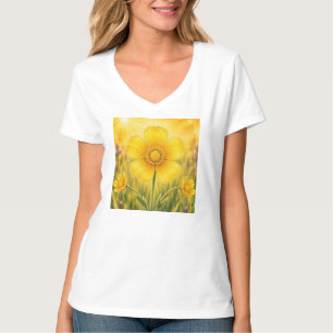 Camiseta Serie Pétalo Radiante - Botón de Oro