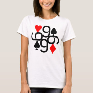 CAMISETA SERIE POKER CARTA 9 ROJO Y NEGRO