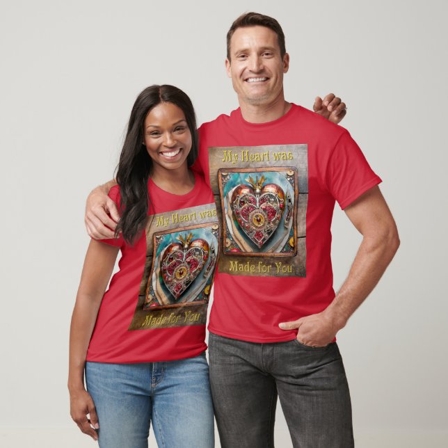 Camiseta Serie Steampunk Corazón de Granada Rubí (Unisexo)