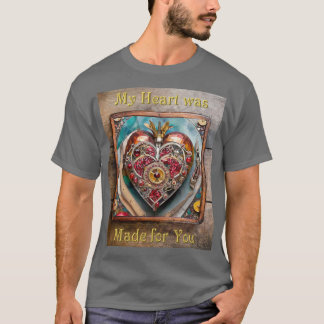 Camiseta Serie Steampunk Corazón de Granada Rubí