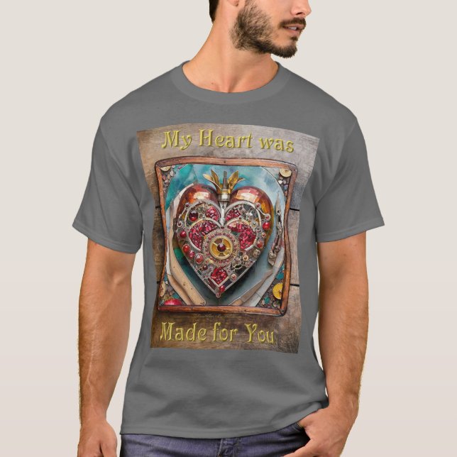 Camiseta Serie Steampunk Corazón de Granada Rubí (Anverso)