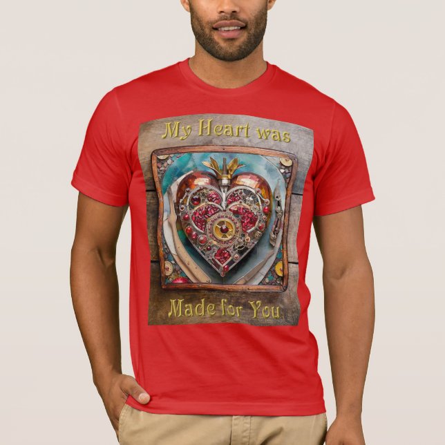 Camiseta Serie Steampunk Corazón de Granada Rubí (Anverso)