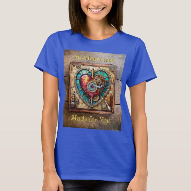 Camiseta Serie Steampunk de Glass Staint Sunflower Heart (Anverso)