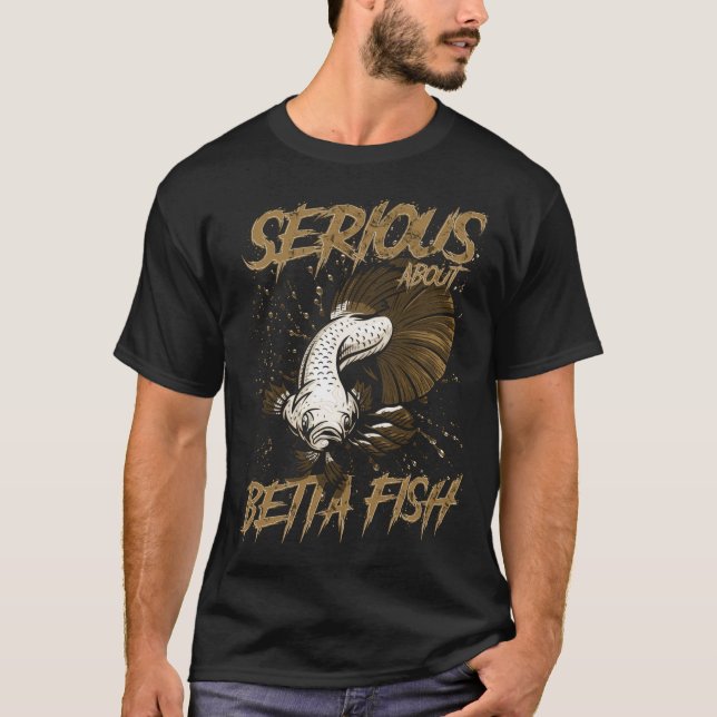 Camiseta Serio Sobre Cuidado de Peces Tropicales Betta (Anverso)